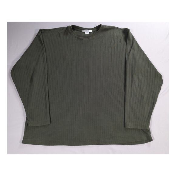 VTG Geoffrey Beene XL Green 100% Cotton Long Sleeve Shirt Made in Israel - Picture 1 of 9
